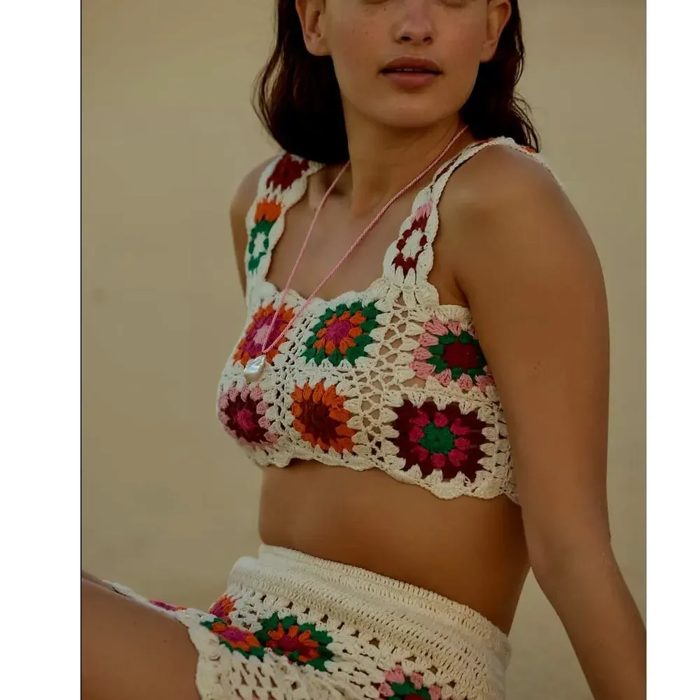 NWT Beach Riot x Anthropologie Crochet Cotton Crop Top - Size Large